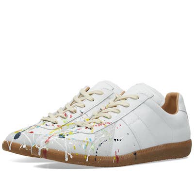 how to wear a milkshake Nigel Farage Brexit Party MARGIELA WHITE SNEAKERS
