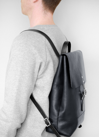 Leather rucksack made in england Alfie Douglas