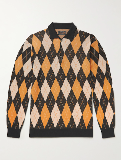 Beams Plus Mr Porter Menswear argyle print SS22