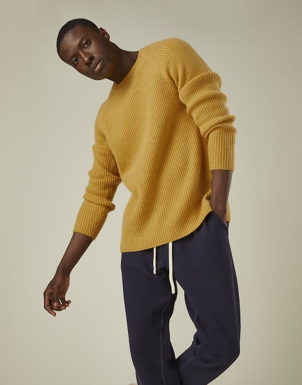 cut & pin knitwear new menswear brand recycled cashmere jumper