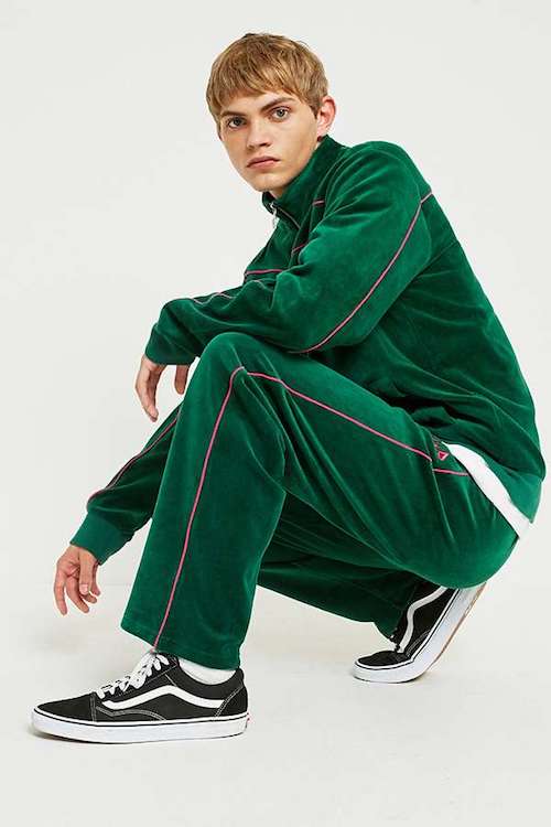 Green velvet Fila Tracksuit Urban Outfitters