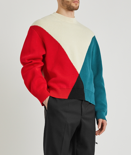 men's jil sander colour block knit harvey nichols
