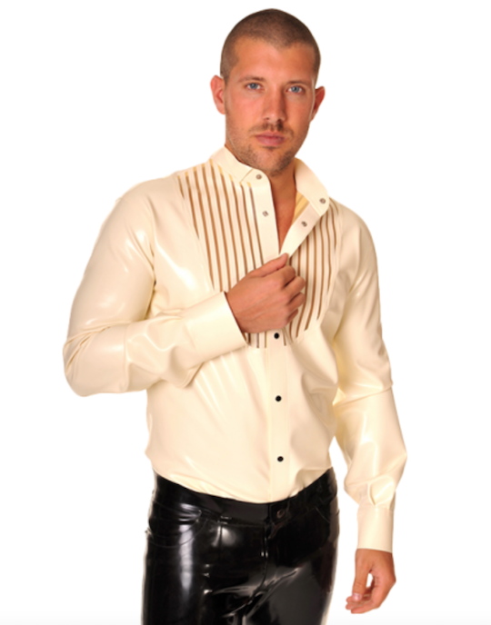 men's menswear christmas partywear ideas latex dress shirt