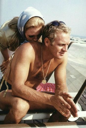 men's medallion necklaces silk shirts steve mcqueen