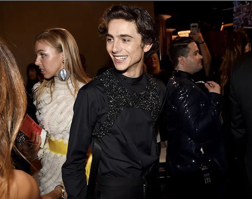 Timothee Chalamet H&M Circular Collection Menswear beaded vest top